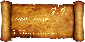 Forgó Ibolya névjegykártya