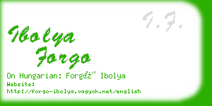 ibolya forgo business card